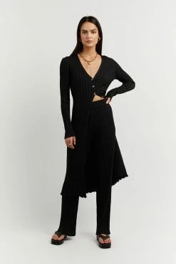 DISSH Boutiques LOU BLACK WIDE LEG KNIT PANT CLOTHING
