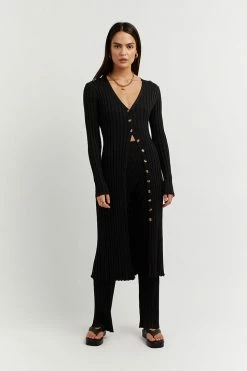 DISSH Boutiques LOU BLACK WIDE LEG KNIT PANT CLOTHING