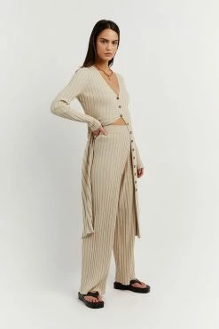 DISSH Boutiques LOU STONE WIDE LEG KNIT PANT