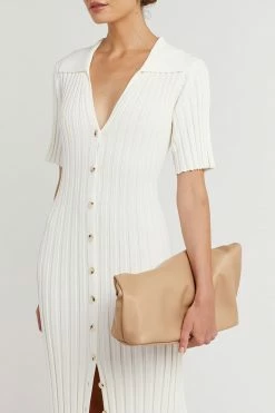 DISSH Boutiques RHODES OFF WHITE KNIT MIDI DRESS