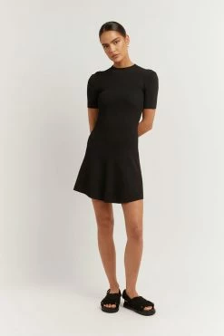 DISSH Boutiques DONNA BLACK SLEEVED MINI DRESS CLOTHING