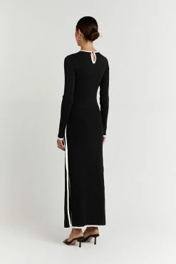 DISSH Boutiques BINDING BLACK SLEEVED KNIT DRESS THE BUMP FRIENDLY EDIT