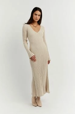 DISSH Boutiques CLOTHING REIGN STONE SLEEVED KNIT MIDI DRESS