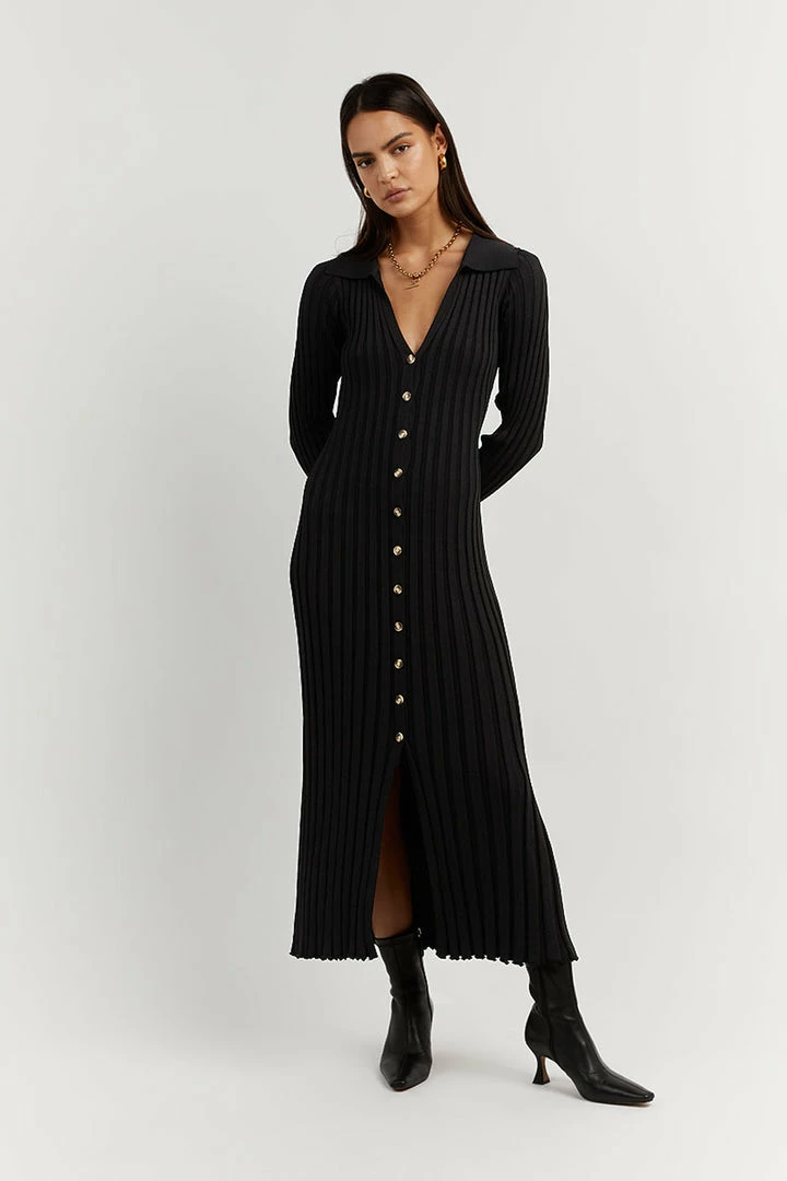 Budget π DISSH Boutiques RHODES BLACK SLEEVED MIDI π DRESS 𧨠2 DISSH Boutiques RHODES BLACK SLEEVED MIDI DRESS