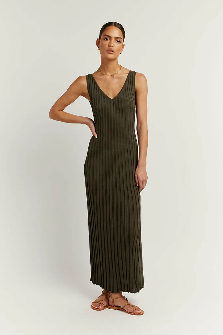Discount ๐ DISSH Boutiques KAT OLIVE V NECK KNIT ๐ DRESS ๐คฉ 3 DISSH Boutiques KAT OLIVE V NECK KNIT DRESS