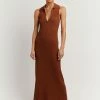DISSH Boutiques FENTON TAN COLLARED MIDI DRESS CLOTHING