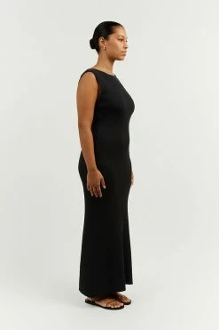 DISSH Boutiques ARIA BLACK KNIT MIDI DRESS CLOTHING