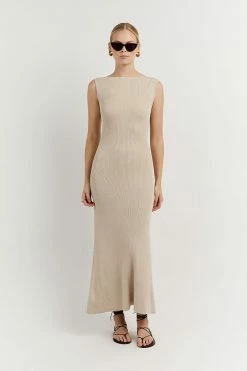 DISSH Boutiques ARIA STONE KNIT MIDI DRESS CLOTHING