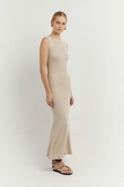 DISSH Boutiques ARIA STONE KNIT MIDI DRESS CLOTHING