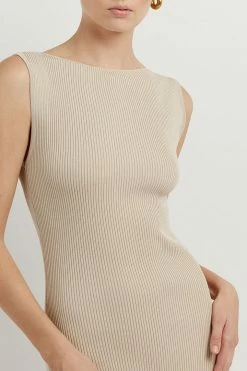 DISSH Boutiques ARIA STONE KNIT MIDI DRESS CLOTHING