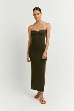 DISSH Boutiques ANIKA OLIVE KNIT MIDI DRESS