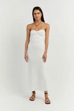 DISSH Boutiques ANIKA OFF WHITE KNIT MIDI DRESS