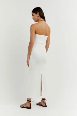 DISSH Boutiques ANIKA OFF WHITE KNIT MIDI DRESS