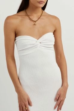 DISSH Boutiques ANIKA OFF WHITE KNIT MIDI DRESS