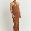 DISSH Boutiques TONI MOCHA HALTER MIDI DRESS
