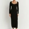 DISSH Boutiques STRIDE BLACK KNIT MIDI DRESS