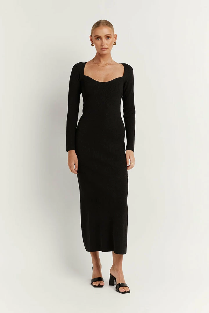 Budget โ DISSH Boutiques STRIDE BLACK KNIT MIDI ๐ DRESS ๐ 1 DISSH Boutiques STRIDE BLACK KNIT MIDI DRESS