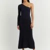DISSH Boutiques CLOTHING MOSSMAN NAVY ONE SLEEVE MIDI DRESS