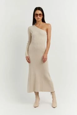 DISSH Boutiques CLOTHING MOSMAN STONE ONE SLEEVE MIDI DRESS