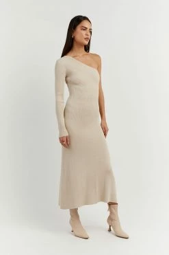 DISSH Boutiques CLOTHING MOSMAN STONE ONE SLEEVE MIDI DRESS