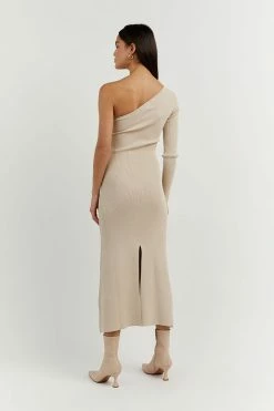 DISSH Boutiques CLOTHING MOSMAN STONE ONE SLEEVE MIDI DRESS