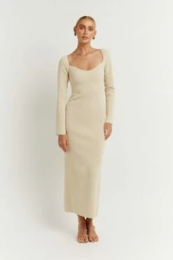 DISSH Boutiques STRIDE BUTTER KNIT MIDI DRESS THE BUMP FRIENDLY EDIT