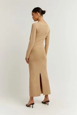Outlet ๐ DISSH Boutiques STRIDE WARM WHEAT KNIT MIDI ๐ DRESS ๐ 8 DISSH Boutiques STRIDE WARM WHEAT KNIT MIDI DRESS